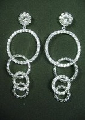 Circle Crystal Earrings *NEW* NEW!! Rhinestone earrings with multiple circles. Size of earrings is 5 inches.
