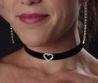 Velvet Choker Heart *NEW* NEW!! Velvet choker with rhinestone heart in the center. Velvet choker color as shown.