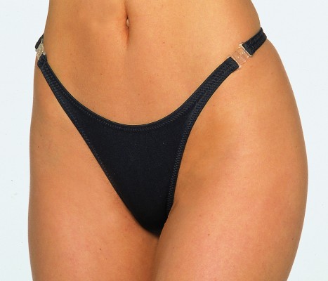 Slim Cut Thong with Side Clips Slim cut thong with side clips.  One size fits most.