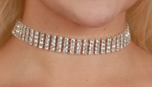 4 Row Flat Choker Rhinestone choker with 4 flat rows.