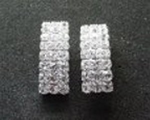 Rectangle Rhinestone Earrings *NEW* NEW!! Rhinestone earrings in the shape of a rectangle. Size is 1 inch.