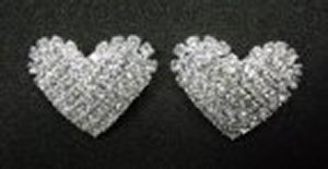 Rhinestone Heart Earrings *NEW* NEW!! Rhinestone earring in the shape of hearts. Size is 1 inch.
