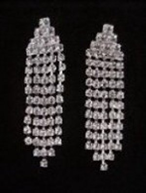Rhinestone Cluster Earrings *NEW* NEW!! Rhinestone earrings with cluster appearance. 5 rows of dangles. Size of earrings is 2 1/2 inches.