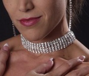 6 Row Curved Choker *NEW* NEW!! Rhinestone choker with 6 curved rows.