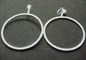 Clip On Hoop Earrings *NEW* NEW!! Rhinestone earrings that CLIP ON, for those with out pierced ears. Size is 3 1/2 inches.